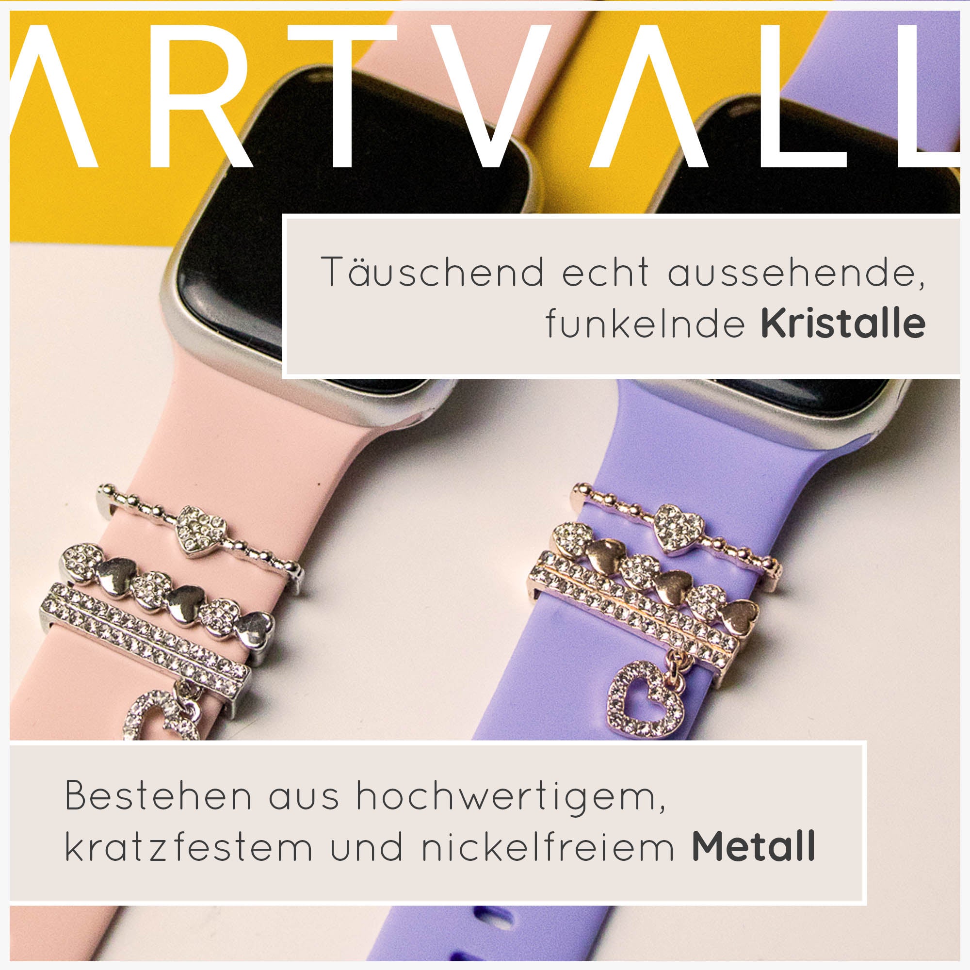 Apple Watch Charms Set verschiebbar Metall Anhänger Schmuckzubehör 
