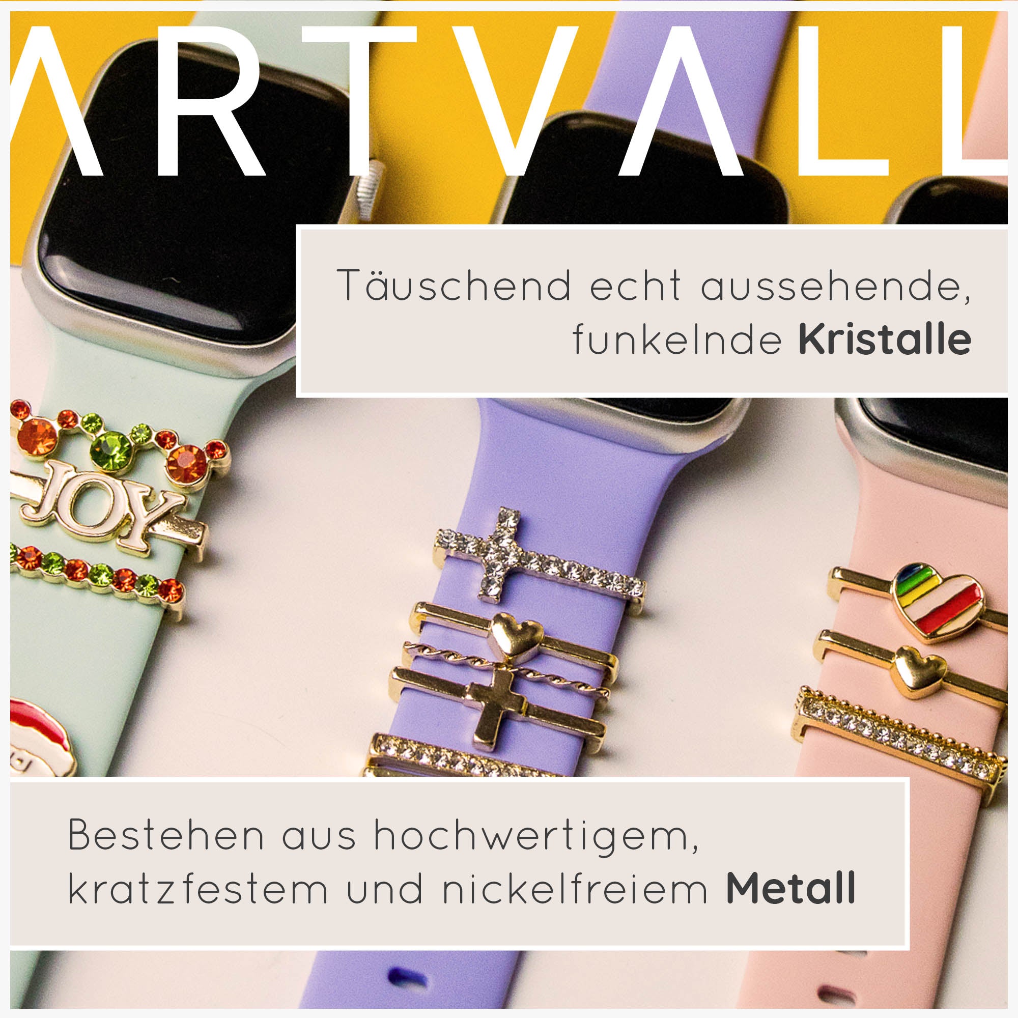 Apple Watch Charms Set verschiebbar Metall Anhänger Schmuckzubehör 