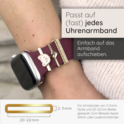Apple Watch Charms Set verschiebbar Metall Anhänger Schmuckzubehör 