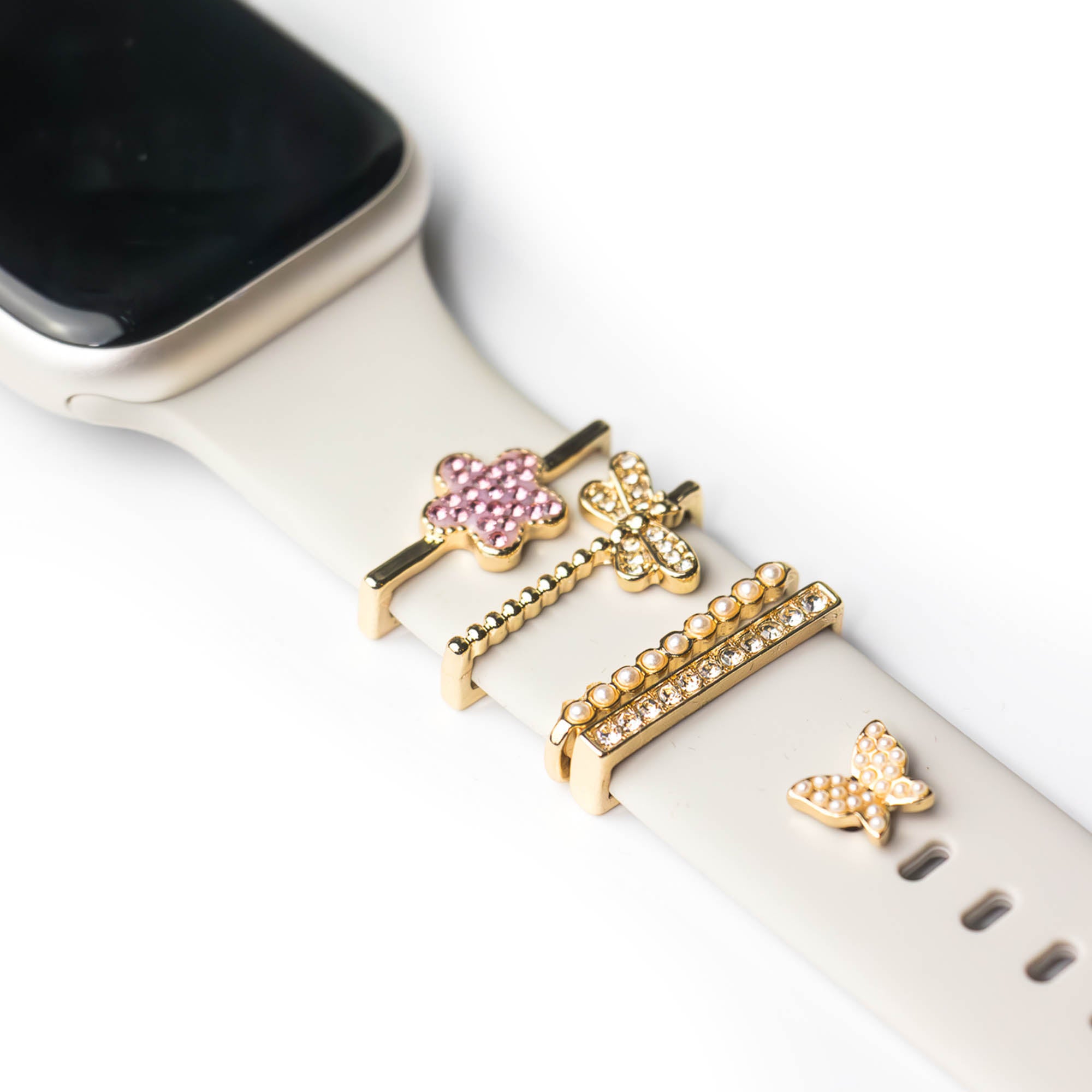 Apple Watch Charms Set verschiebbar Metall Anhänger Schmuckzubehör 