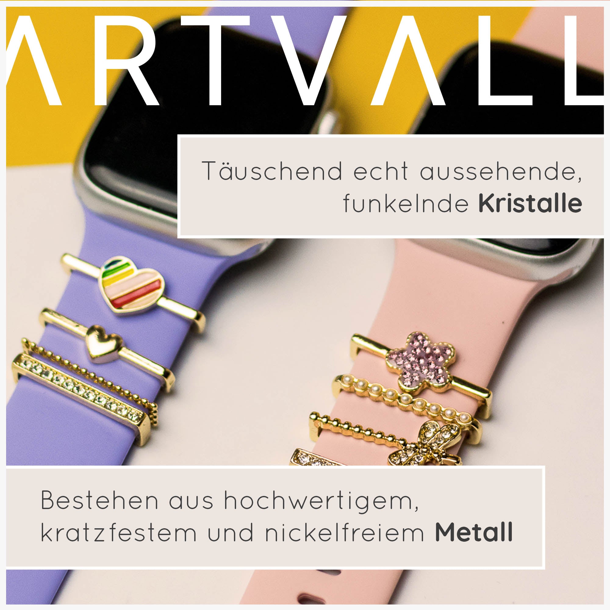 Apple Watch Charms Set verschiebbar Metall Anhänger Schmuckzubehör 