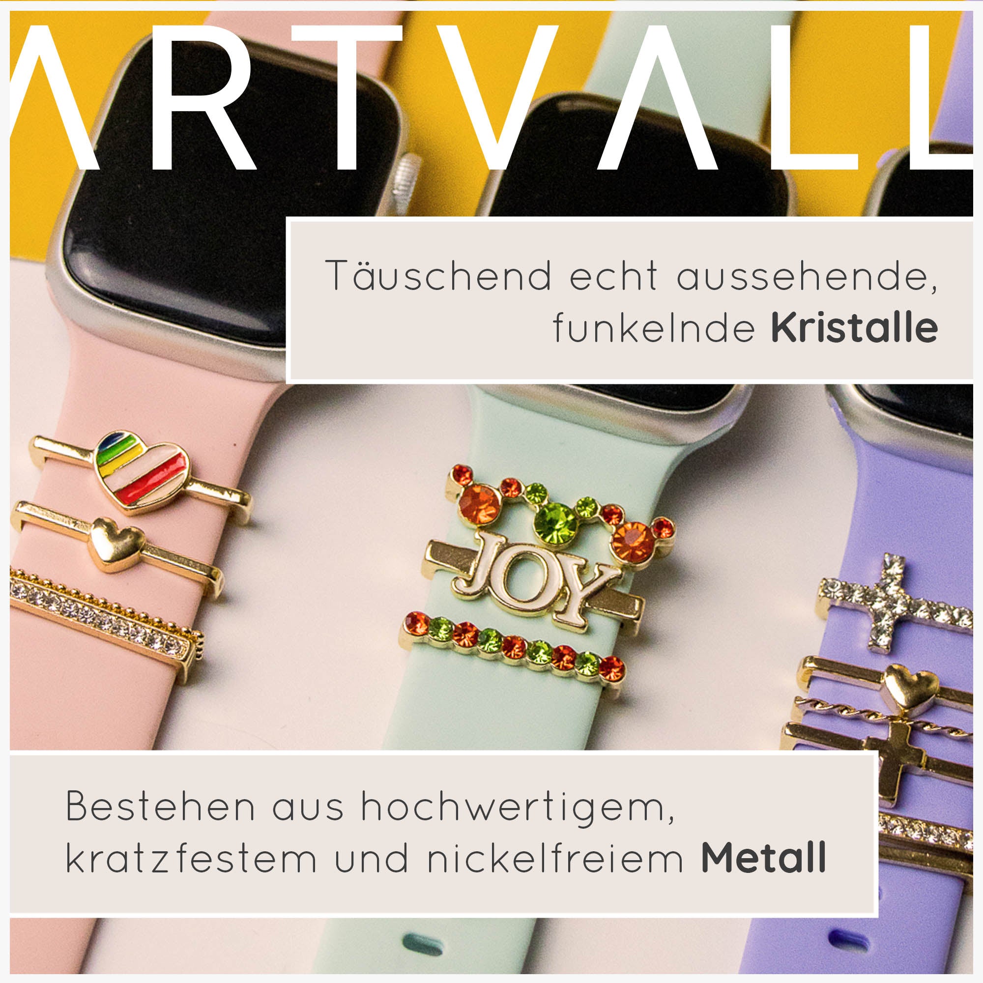 Apple Watch Charms Set verschiebbar Metall Anhänger Schmuckzubehör 