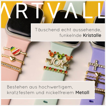 Apple Watch Charms Set verschiebbar Metall Anhänger Schmuckzubehör 