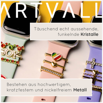 Apple Watch Charms Set verschiebbar Metall Anhänger Schmuckzubehör 