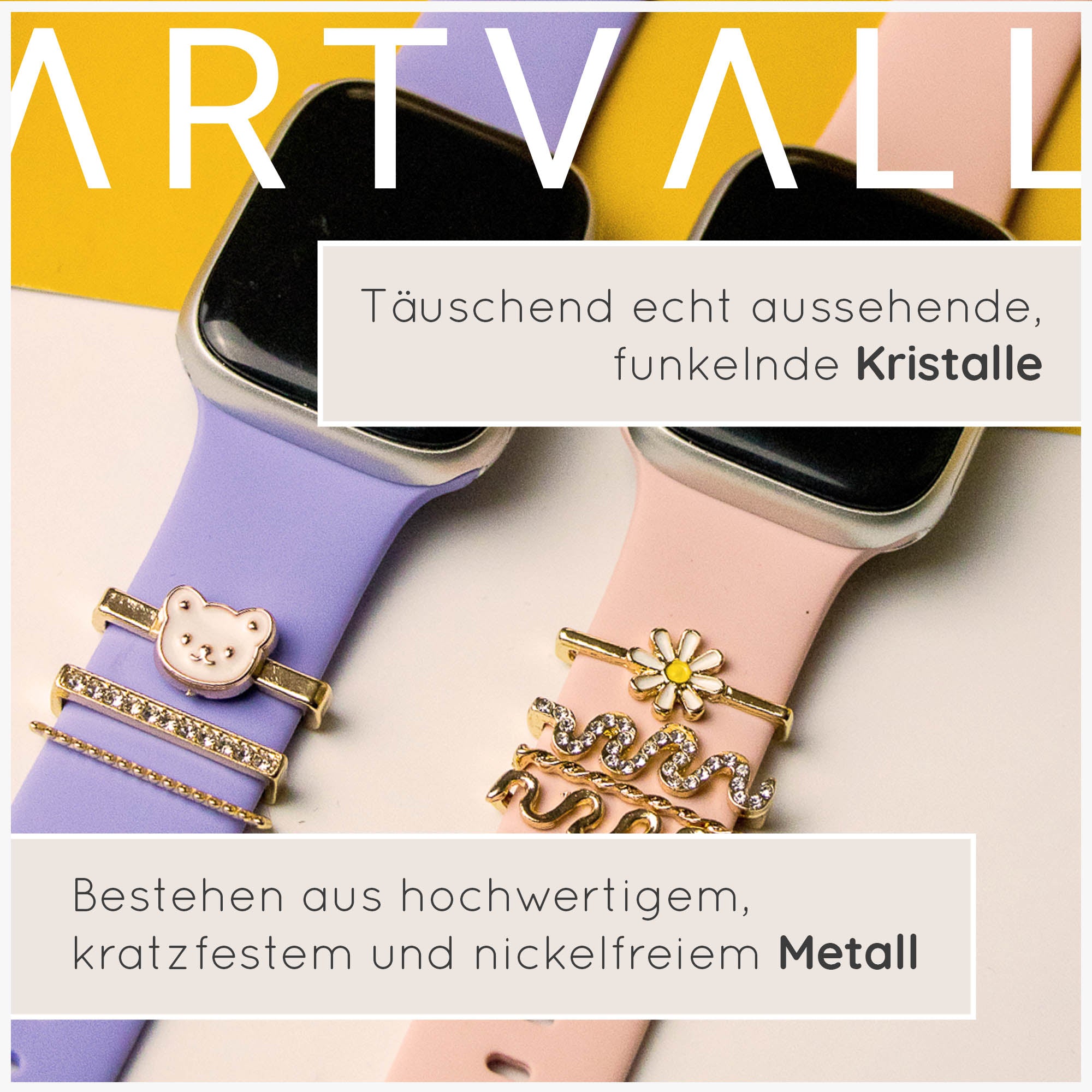 Apple Watch Charms Set verschiebbar Metall Anhänger Schmuckzubehör 