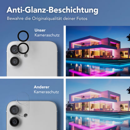 iPhone 16 Plus 2er Set Glasfolie + Installationsrahmen