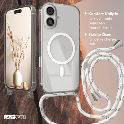 iPhone 16 transparente Hülle + Kordel mit MagSafe