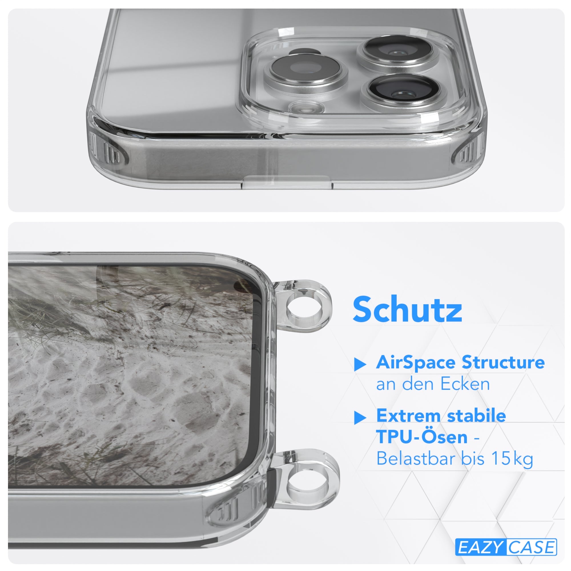 iPhone 16 Pro transparente Hülle + Kordel
