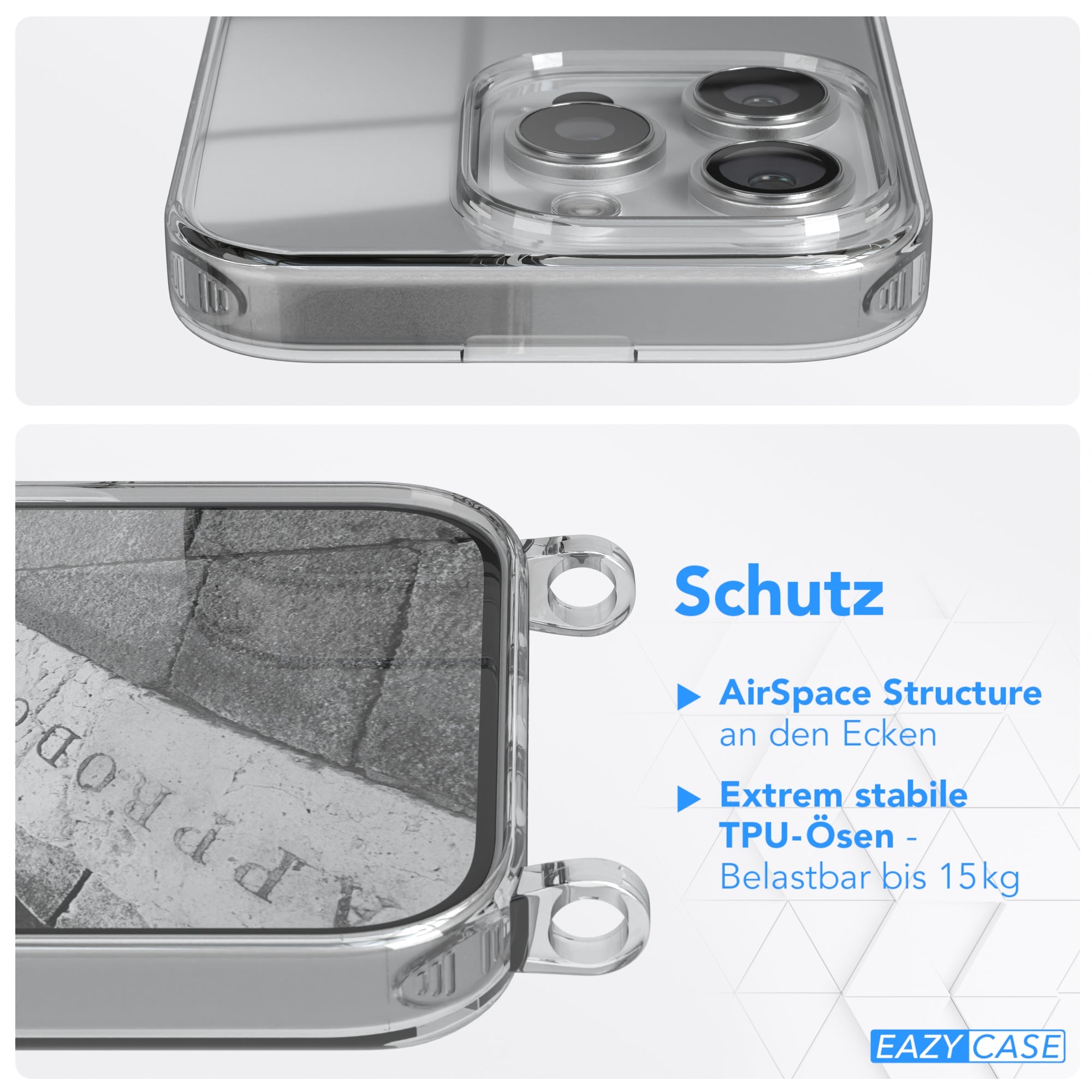 iPhone 16 Pro transparente Hülle + Kordel