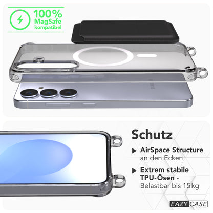 Samsung Galaxy S25 Schutzhülle mit MagSafe und Handyketten Befestigungsösen