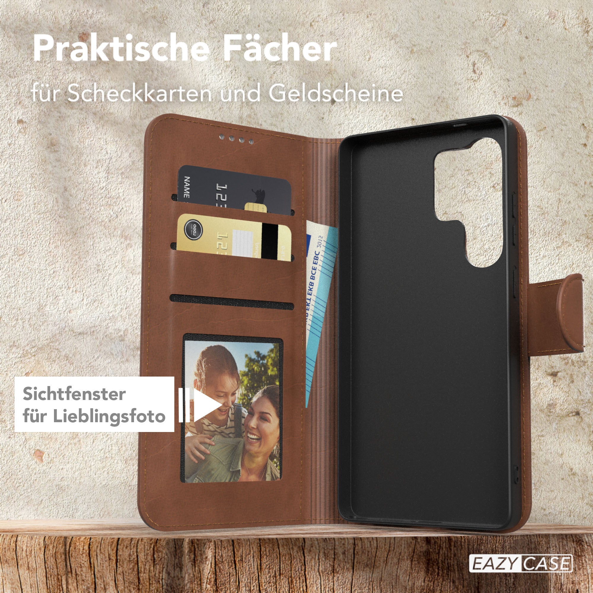 Galaxy S25 Ultra Klapphülle aus Kunstleder