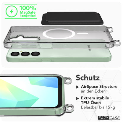 Samsung Galaxy A16 Schutzhülle MagSafe Handyketten Befestigungsösen TPU transparent