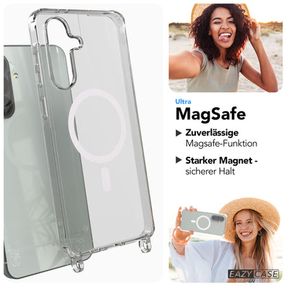 Samsung Galaxy A56 transparente Schutzhülle mit MagSafe Magnetring und Handyketten Ösen