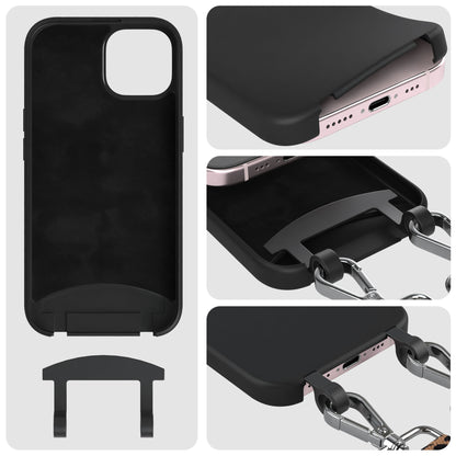 iPhone 15 2in1 Handykette mit abnehmbarem Band und Silikonhülle 