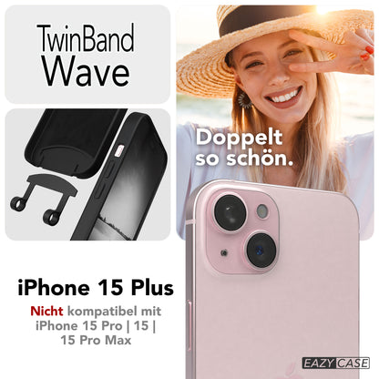 iPhone 15 Plus 2in1 Handykette mit abnehmbarer Silikonhülle 