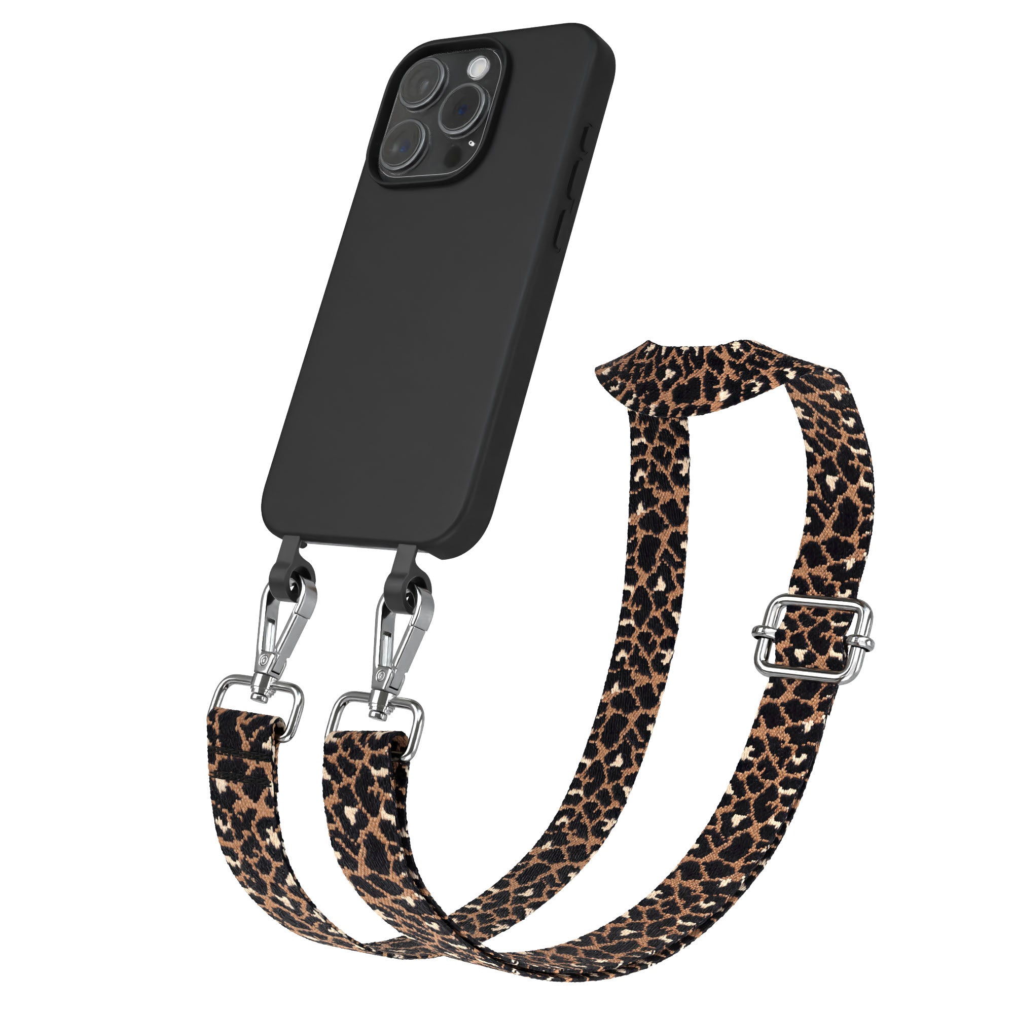iPhone 15 Pro 2in1 Handykette mit abnehmbarer Silikonhülle und Boho Band 