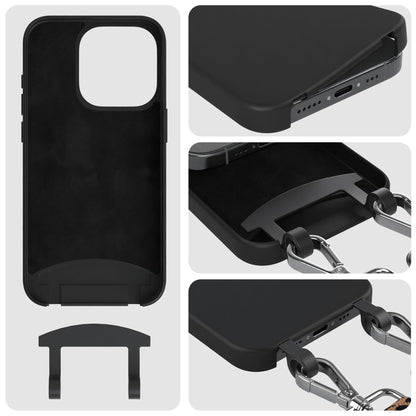 iPhone 15 Pro 2in1 Handykette mit abnehmbarer Silikonhülle und Boho Band 