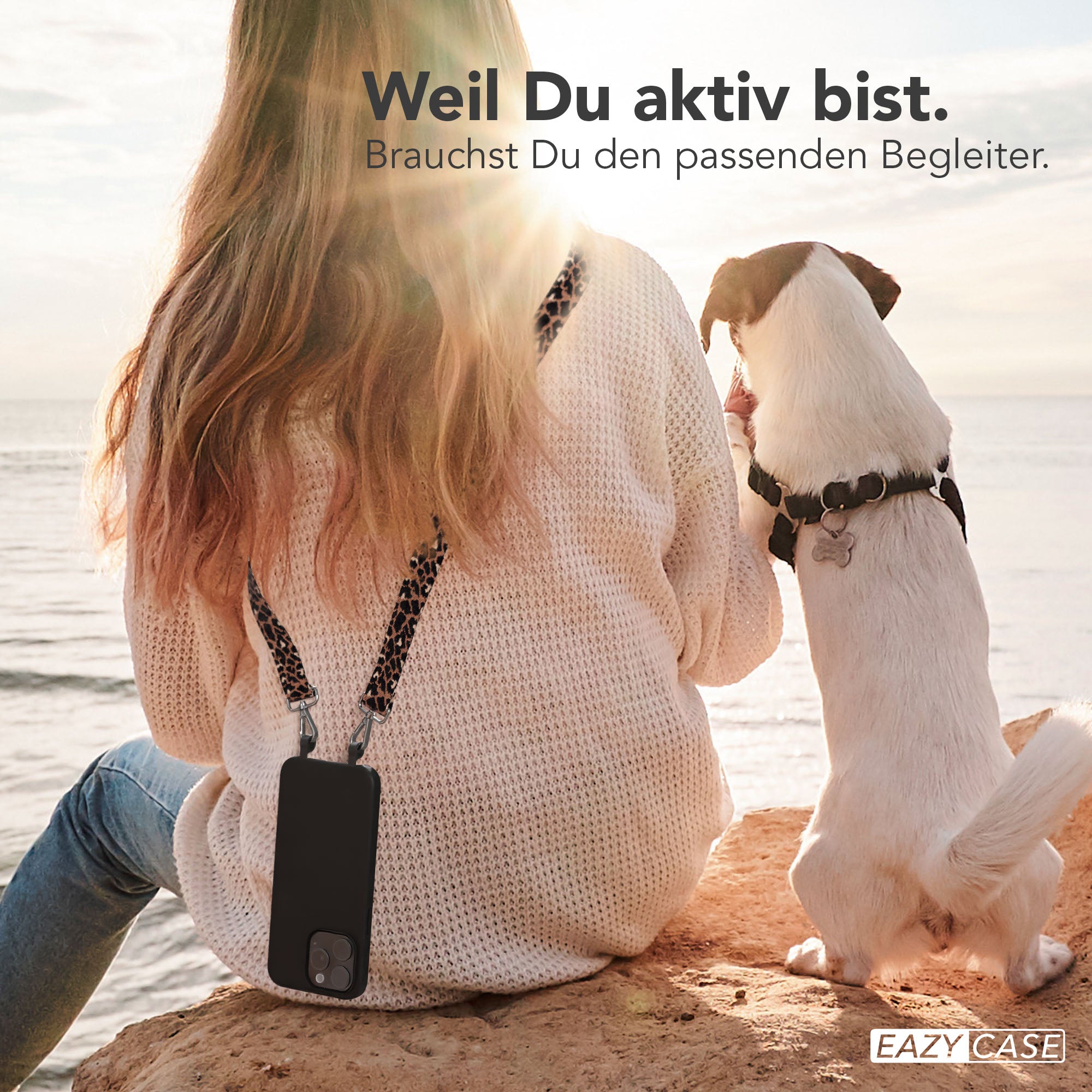 iPhone 15 Pro Max 2in1 Handykette mit abnehmbarem Boho Band Silikon 