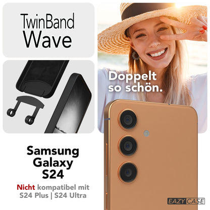 Samsung Galaxy S24 Handykette mit abnehmbarem Band und Silikon Schutzhülle 