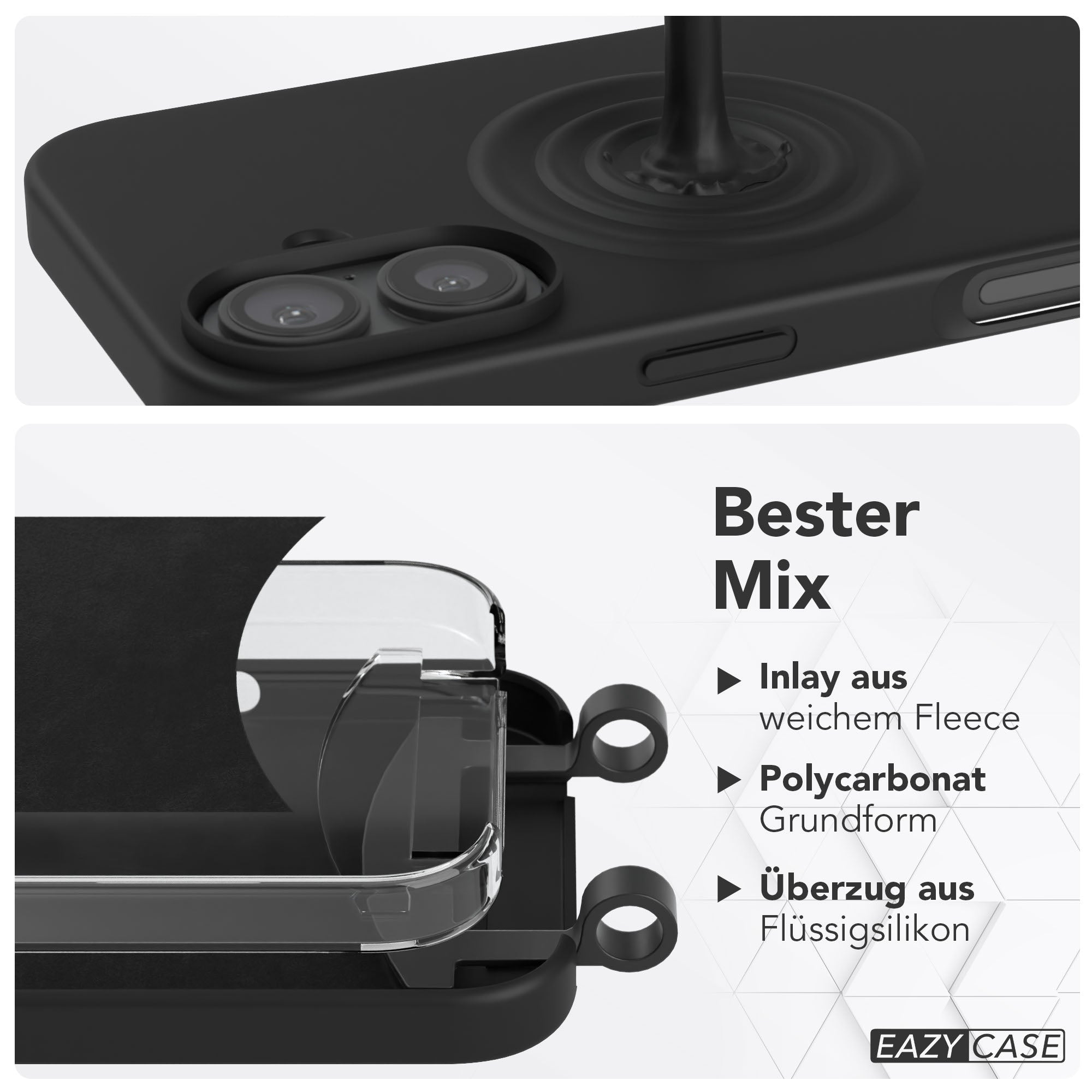 iPhone 16 Handykette mit abnehmbarem Band Silikonhülle EAZY CASE 