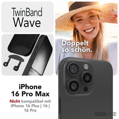 iPhone 16 Pro Max 2in1 Handykette mit abnehmbarem Boho Band Silikon 