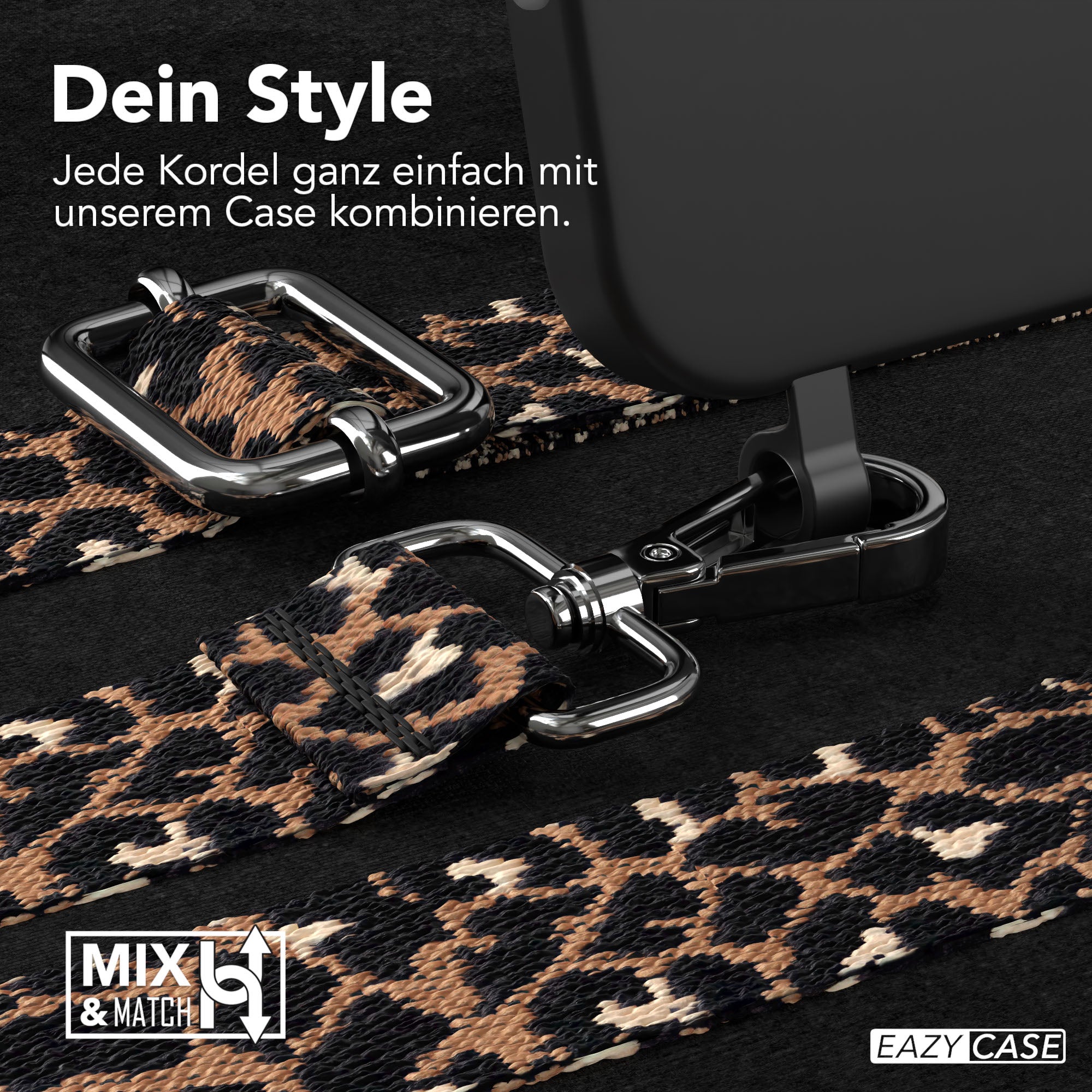 iPhone 16 Pro Max 2in1 Handykette mit abnehmbarem Boho Band Silikon 