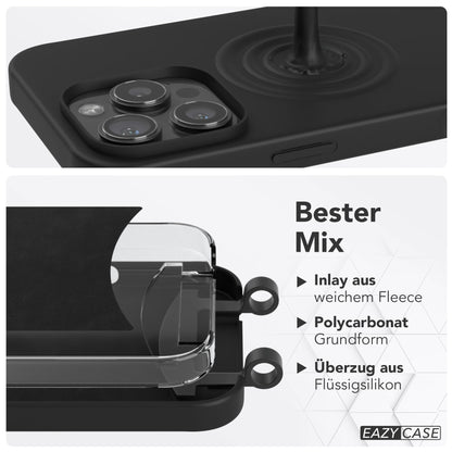 iPhone 16 Pro Max 2in1 Handykette mit abnehmbarem Boho Band Silikon 
