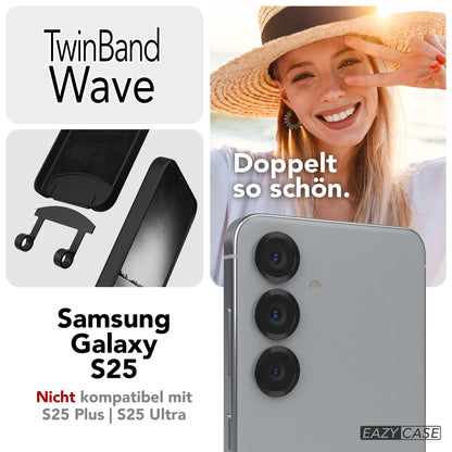 Samsung Galaxy S25 2in1 Handykette mit abnehmbarem Umhängeband Silikon Schutzhülle 