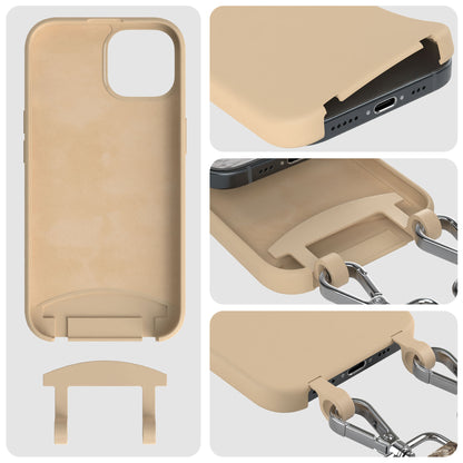 iPhone 15 2in1 Handykette mit abnehmbarem Band und Silikonhülle 