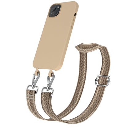 iPhone 15 Plus 2in1 Handykette mit abnehmbarer Silikonhülle 