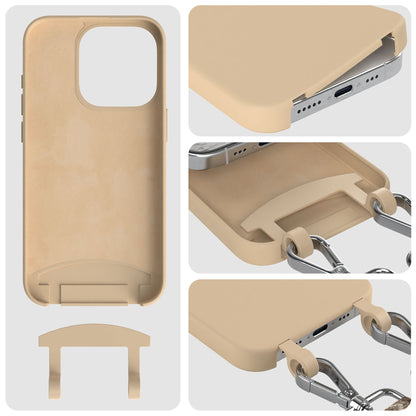 iPhone 15 Pro 2in1 Handykette mit abnehmbarer Silikonhülle und Boho Band 