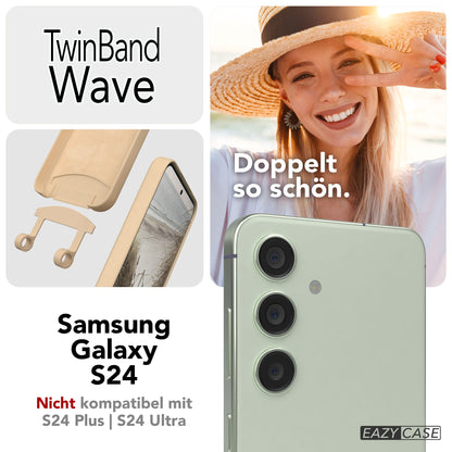 Samsung Galaxy S24 Handykette mit abnehmbarem Band und Silikon Schutzhülle 