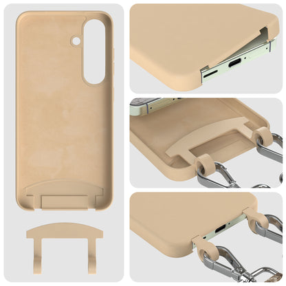 Samsung Galaxy S24 Handykette mit abnehmbarem Band und Silikon Schutzhülle 