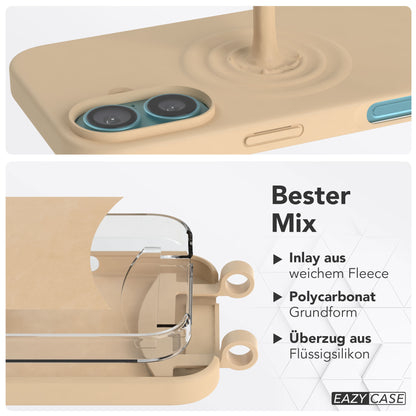 iPhone 16 Handykette mit abnehmbarem Band Silikonhülle EAZY CASE 
