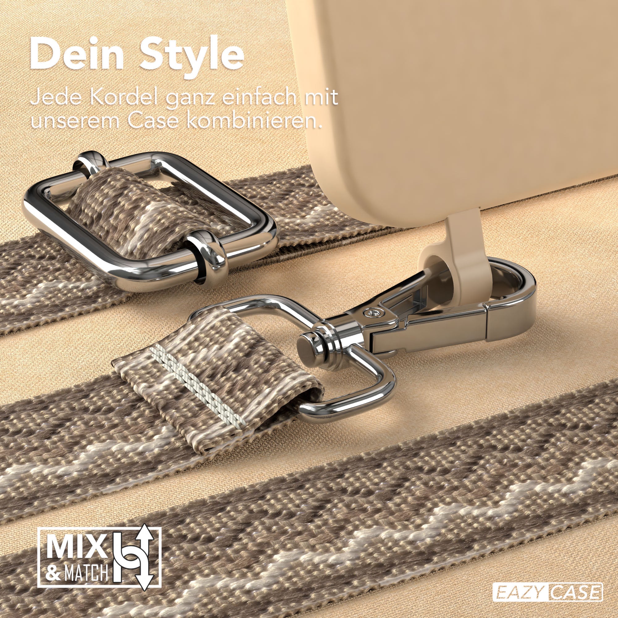 iPhone 16 Plus 2in1 Handykette abnehmbar Silikon Boho Band EAZY CASE 