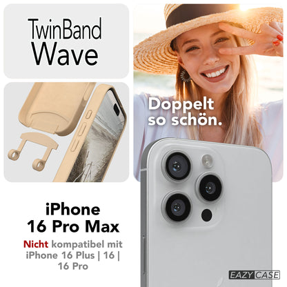 iPhone 16 Pro Max 2in1 Handykette mit abnehmbarem Boho Band Silikon 