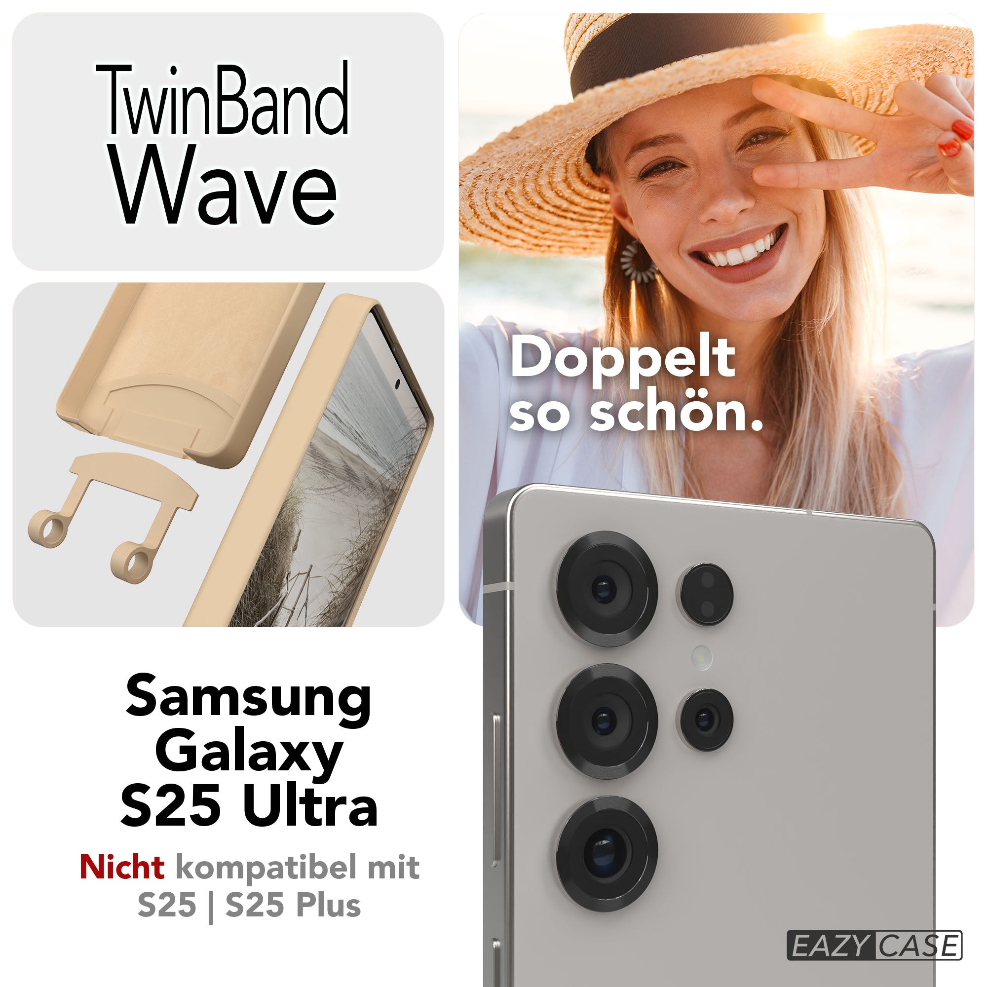 Samsung Galaxy S25 Ultra 2in1 Handykette mit abnehmbarer Silikonhülle 