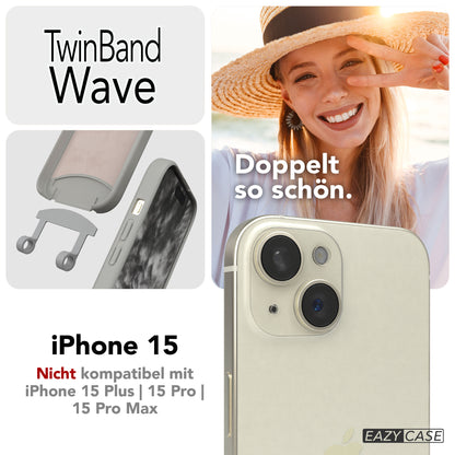 iPhone 15 2in1 Handykette mit abnehmbarem Band und Silikonhülle 