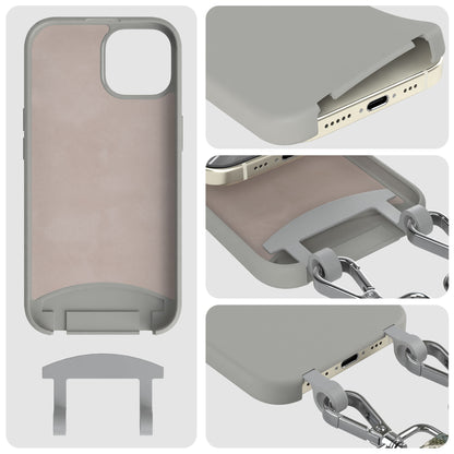 iPhone 15 2in1 Handykette mit abnehmbarem Band und Silikonhülle 