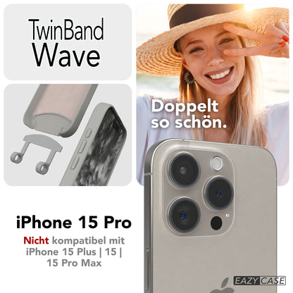 iPhone 15 Pro 2in1 Handykette mit abnehmbarer Silikonhülle und Boho Band 