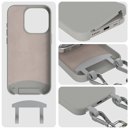 iPhone 15 Pro 2in1 Handykette mit abnehmbarer Silikonhülle und Boho Band 