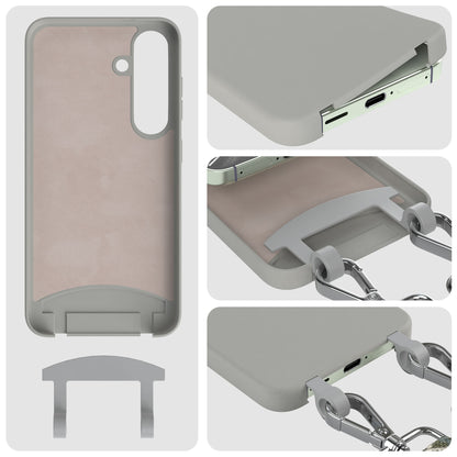 Samsung Galaxy S24 Handykette mit abnehmbarem Band und Silikon Schutzhülle 