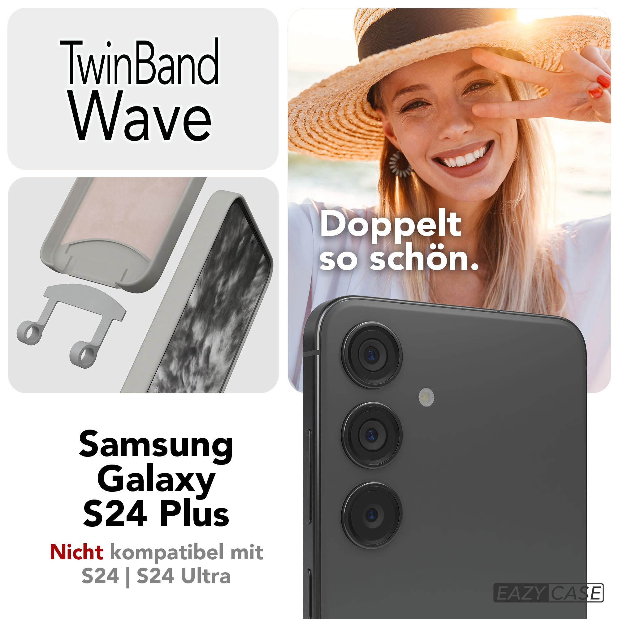 Samsung Galaxy S24 Plus 2in1 Handykette mit abnehmbarer Kordel Silikon 