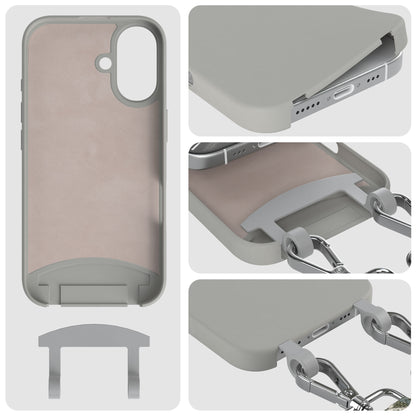 iPhone 16 Handykette mit abnehmbarem Band Silikonhülle EAZY CASE 