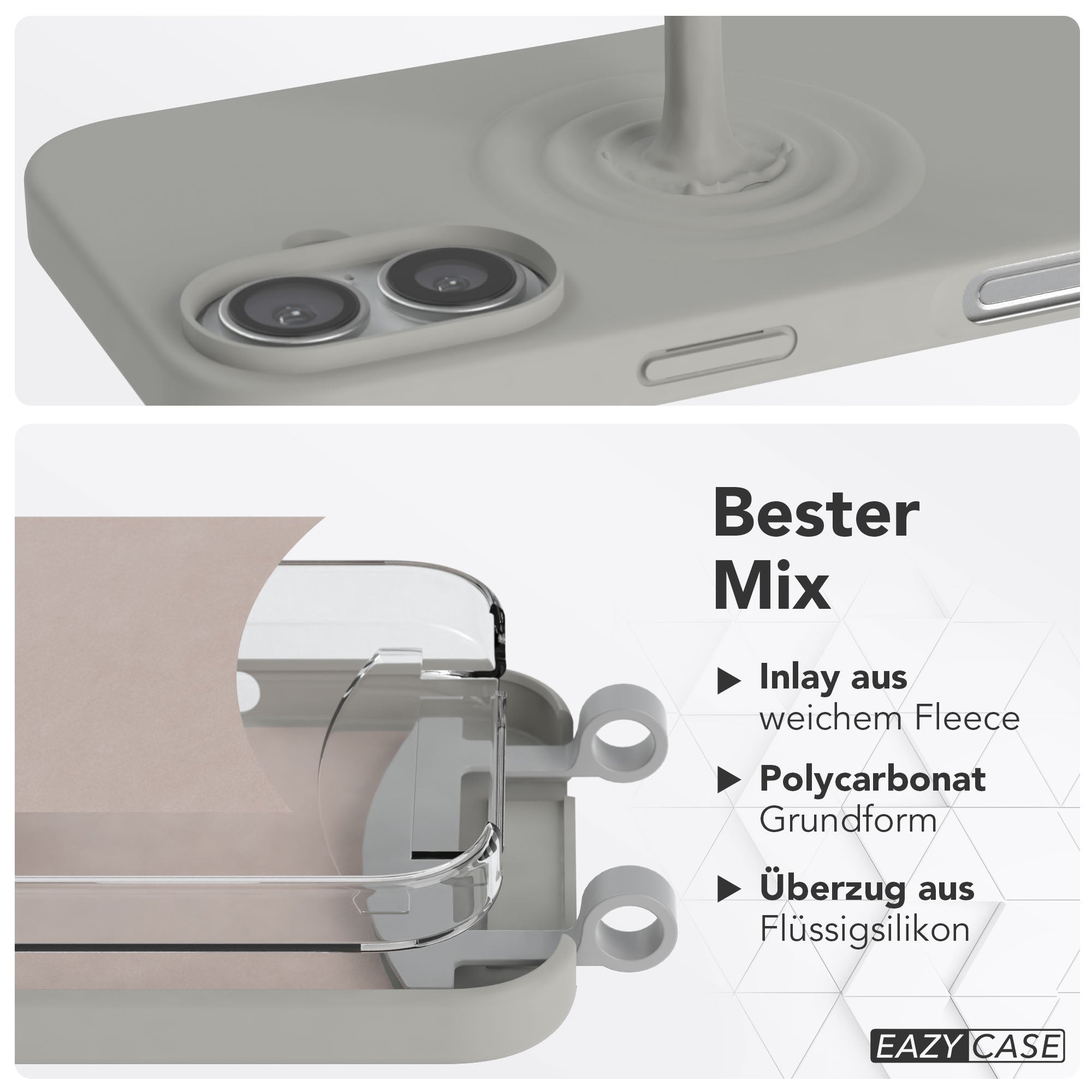 iPhone 16 Handykette mit abnehmbarem Band Silikonhülle EAZY CASE 