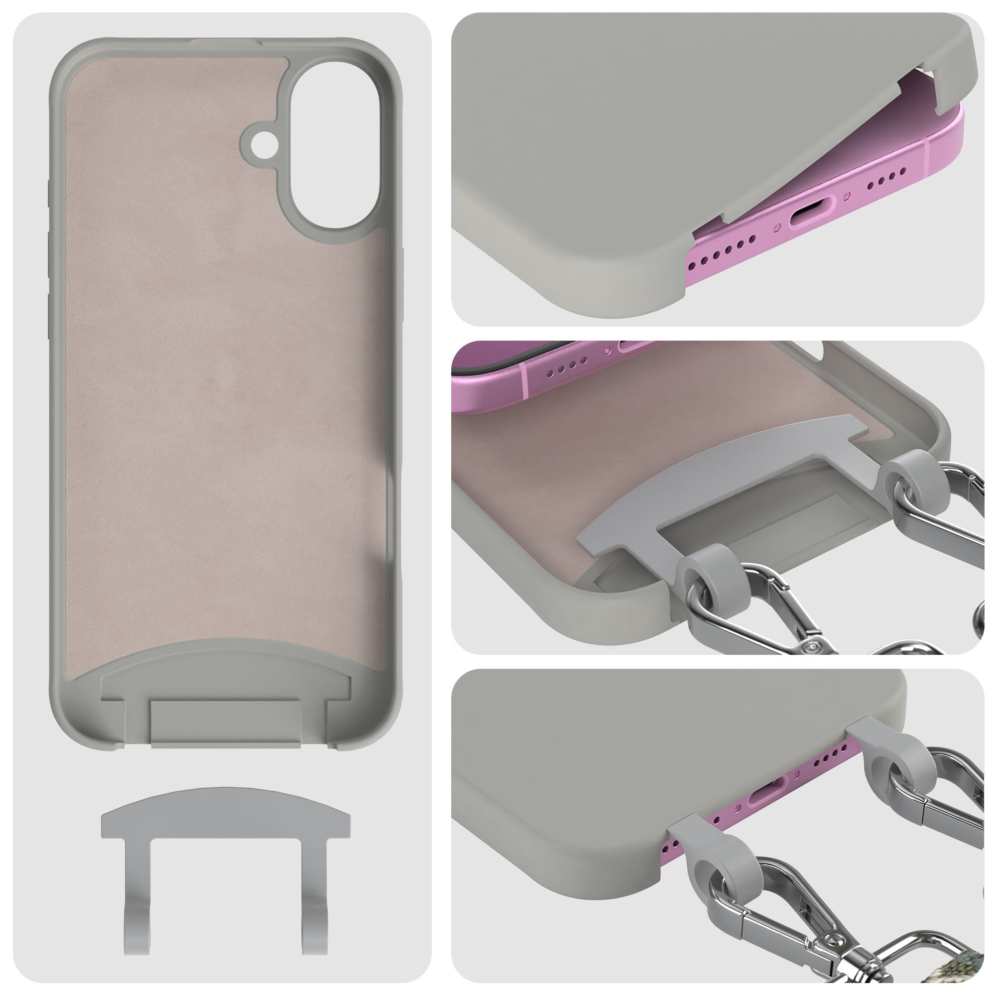 iPhone 16 Plus 2in1 Handykette abnehmbar Silikon Boho Band EAZY CASE 