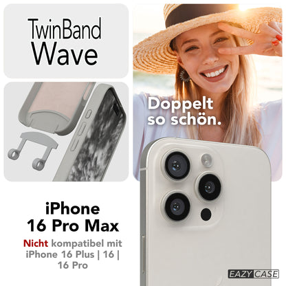iPhone 16 Pro Max 2in1 Handykette mit abnehmbarem Boho Band Silikon 