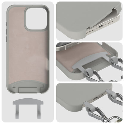 iPhone 16 Pro Max 2in1 Handykette mit abnehmbarem Boho Band Silikon 
