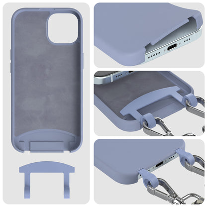 iPhone 15 2in1 Handykette mit abnehmbarem Band und Silikonhülle 