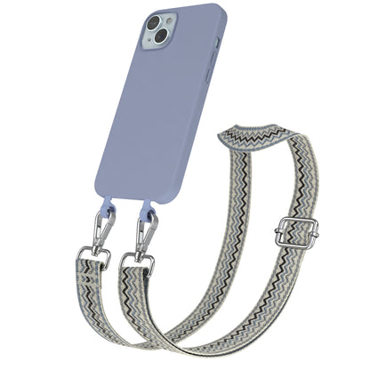iPhone 15 Plus 2in1 Handykette mit abnehmbarer Silikonhülle 